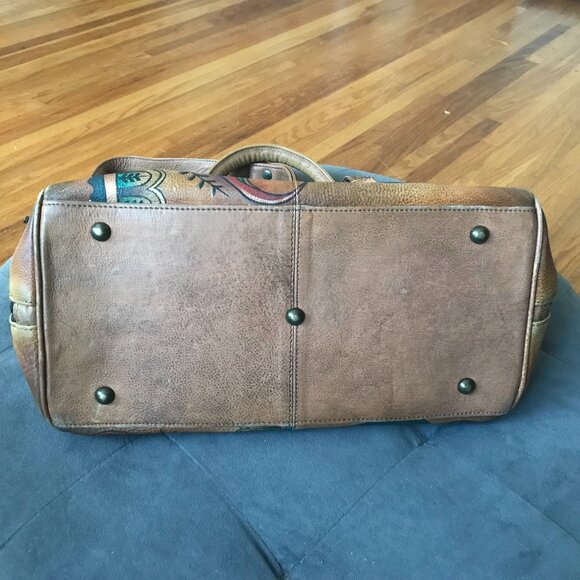 Anuschka Handpainted Leather Satchel w/ Detachable Strap - Picture 9 of 16